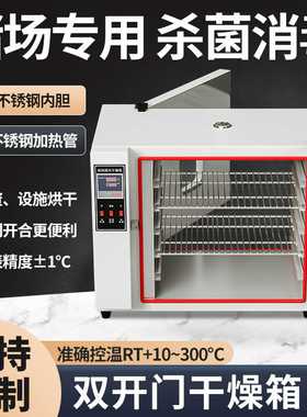 电热鼓风干燥箱烘箱双开门前后开门实验室高温饭菜养猪场烘干箱