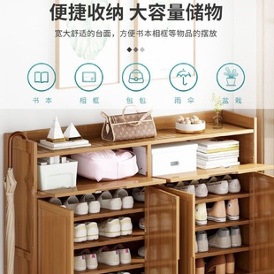 柜进门客厅玄关柜现代简约储物柜大容量小户型家用门外 实木门口鞋