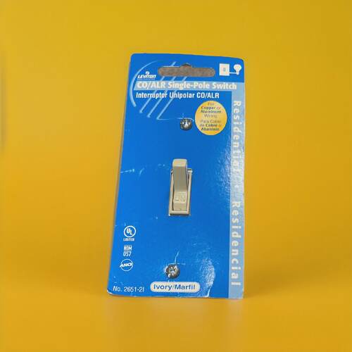 Leviton 26512I Ivory COALR SinglePole AC Quiet Toggle Switch