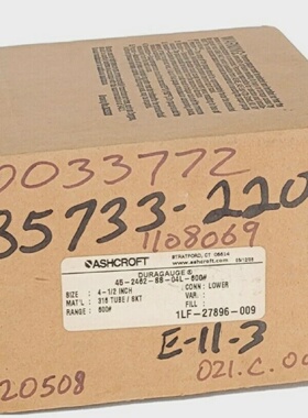 NIB ASHCROFT 452462SS04L600 DURAGAUGE SIZE 412 452462SS04L R