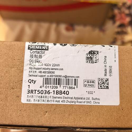 西门子接触器3RT5036-1BB40数量1-议价390