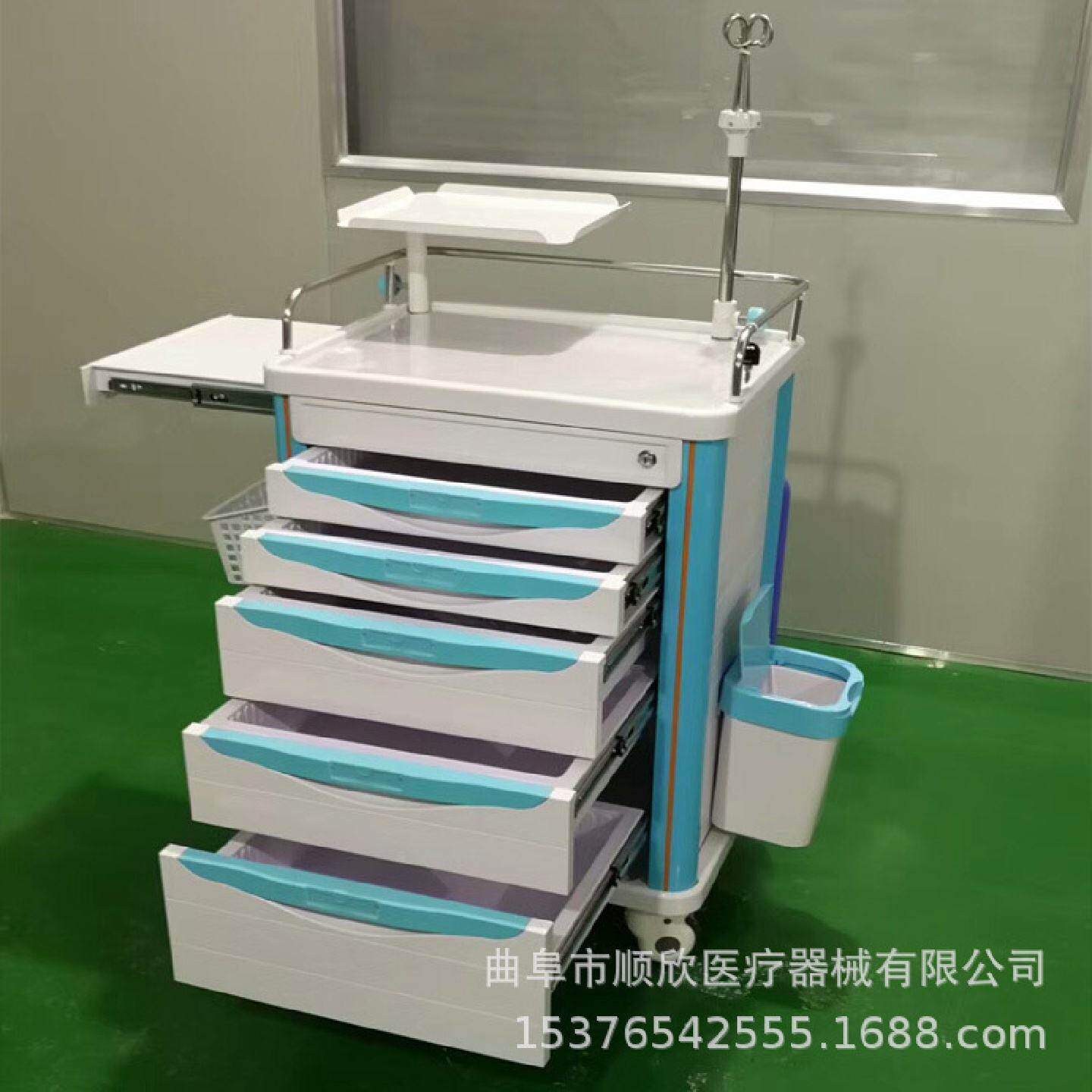 ABS抢救车医院用换药手术麻醉车护理急救推车送药车不锈钢器械车