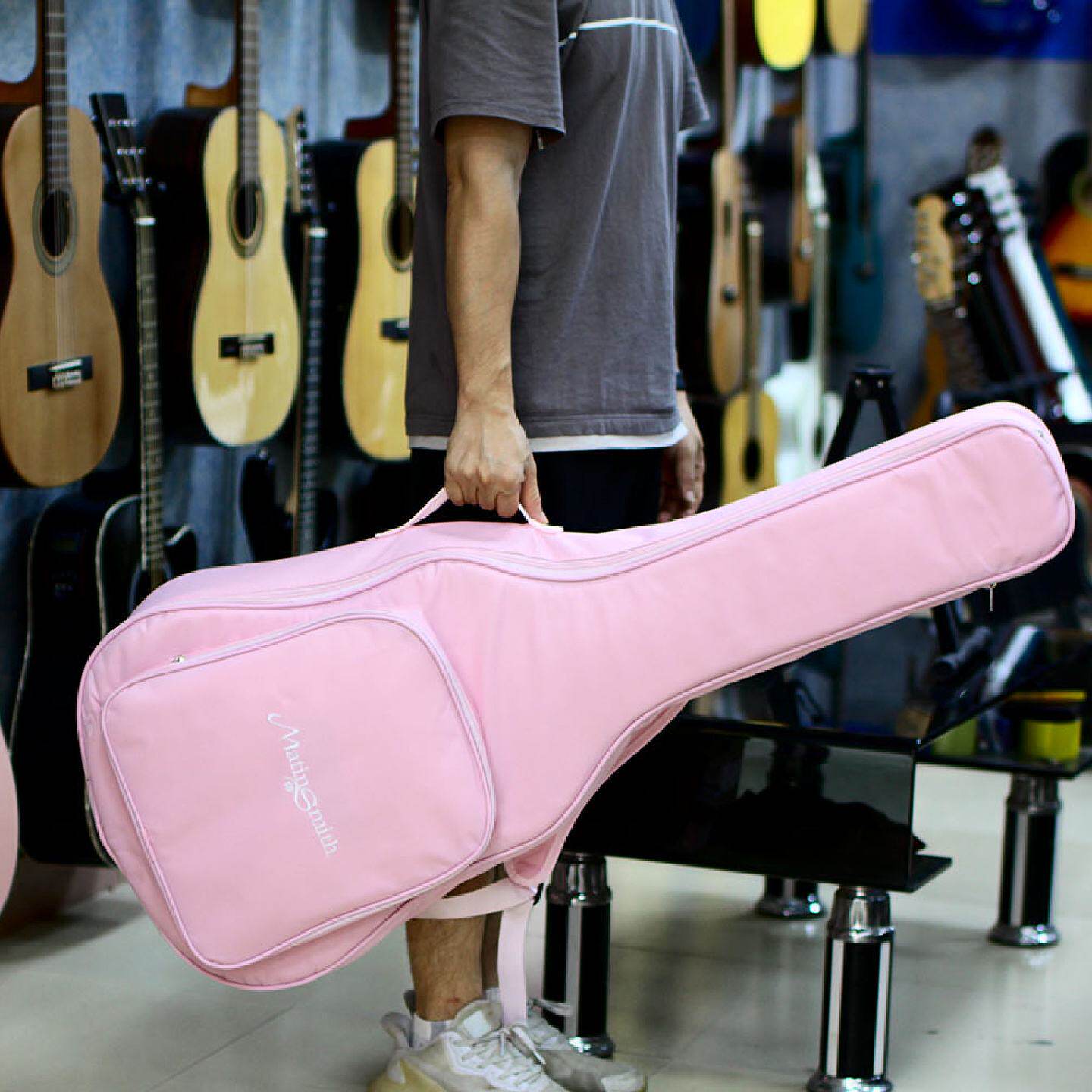 粉色琴包加厚吉他包36寸40寸41寸42寸民谣吉他双肩包吉他粉色包袋