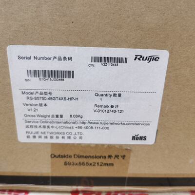 锐捷 RG-S5750-48GT4XS-HP-H v1.21-询价