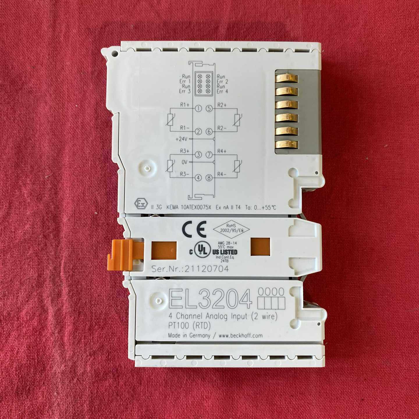 倍福EL3204模块，4通道模拟输入（2线），PT100（R--议价商品