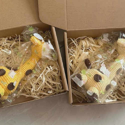 仰头长颈鹿玩偶diy材料毛线编织钩针可爱手作礼物挂件小动物挂件