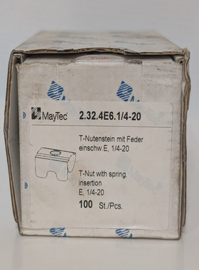 Boxof100MayTec2.32.4E6.1/4-20T-Nutw/SpringInsertion