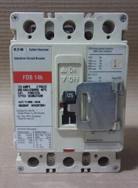 Eaton Cutler Hammer FDB FDB3125L 3 Pole 125 Amp 600V Red Cir