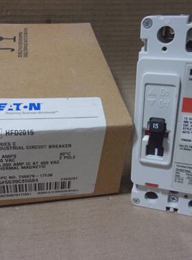 NEW Eaton HFD HFD2015 2 Pole 15 Amp 600V RED LABEL Circuit B