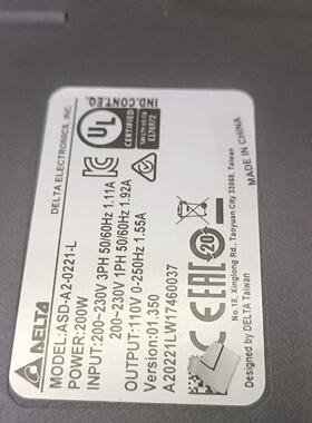 拆机台达ASDA20221L200W功能包好议价