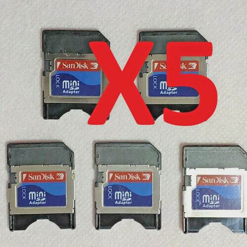 5件装闪迪正品MiniSDMiniSD转SD存储卡适配器