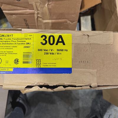 NEW SQUARE D QMJ QMJ361T 30 AMP 600V SER E1 FUSIBLE FUSED PA