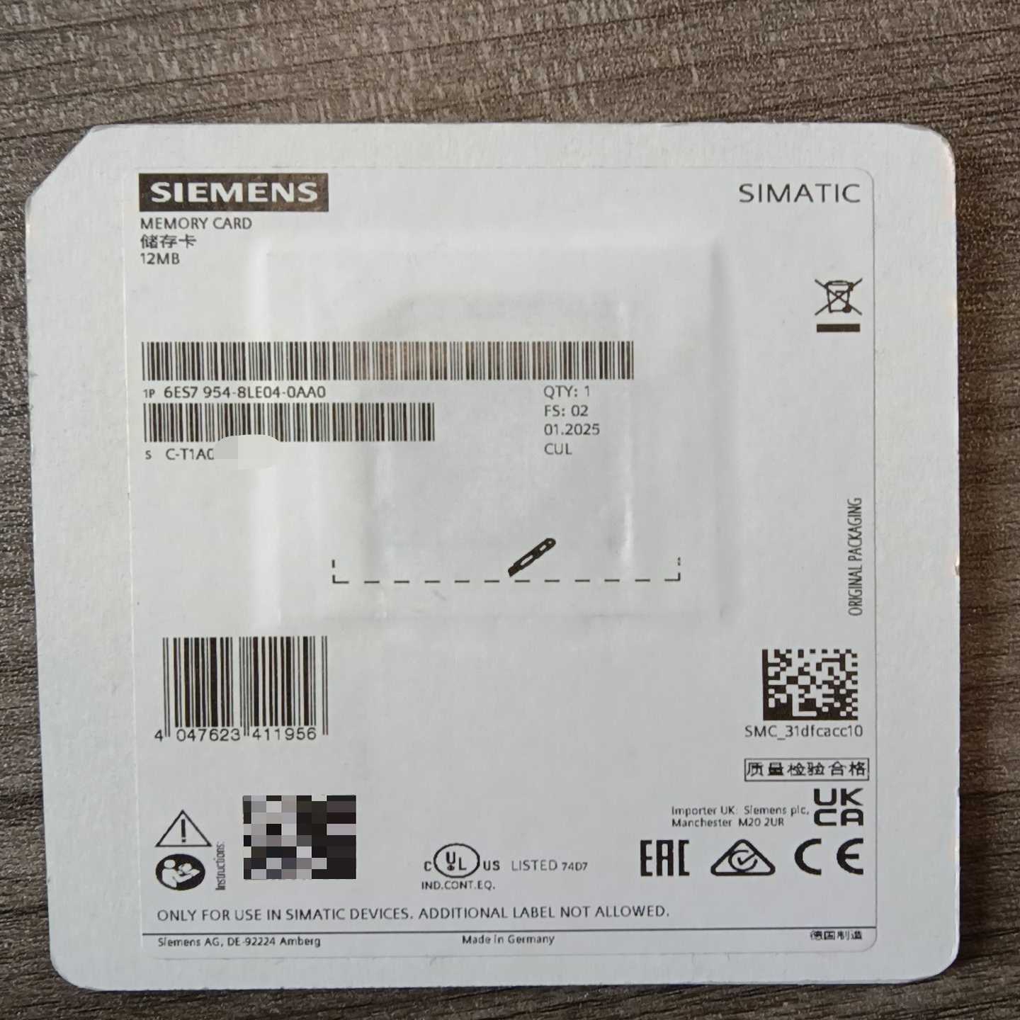 西门子6ES7954-8LE04-0AA0，全新原装正品，--议价商品