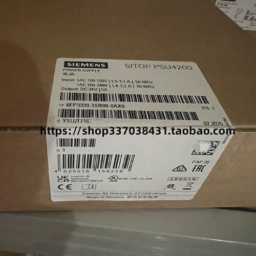 议价6EP3333-3SB00-0AX0西门子SITOP PSU4200 1AC 24 V/5 A 稳定