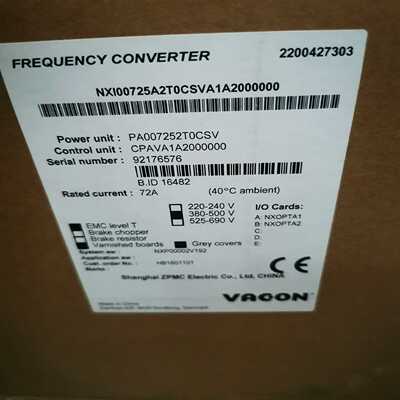 全新原装伟肯变频器NXI00725A2T0CSVA1A200-议价
