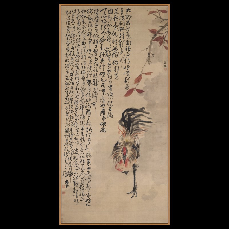 新中式玄关装饰画展厅样板间书房雄鸡图古典壁画茶室禅意复古挂画图片