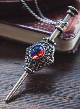 血盟项链925纯银手工制造龙息石吊坠哈利波特神奇动物在哪里魔杖