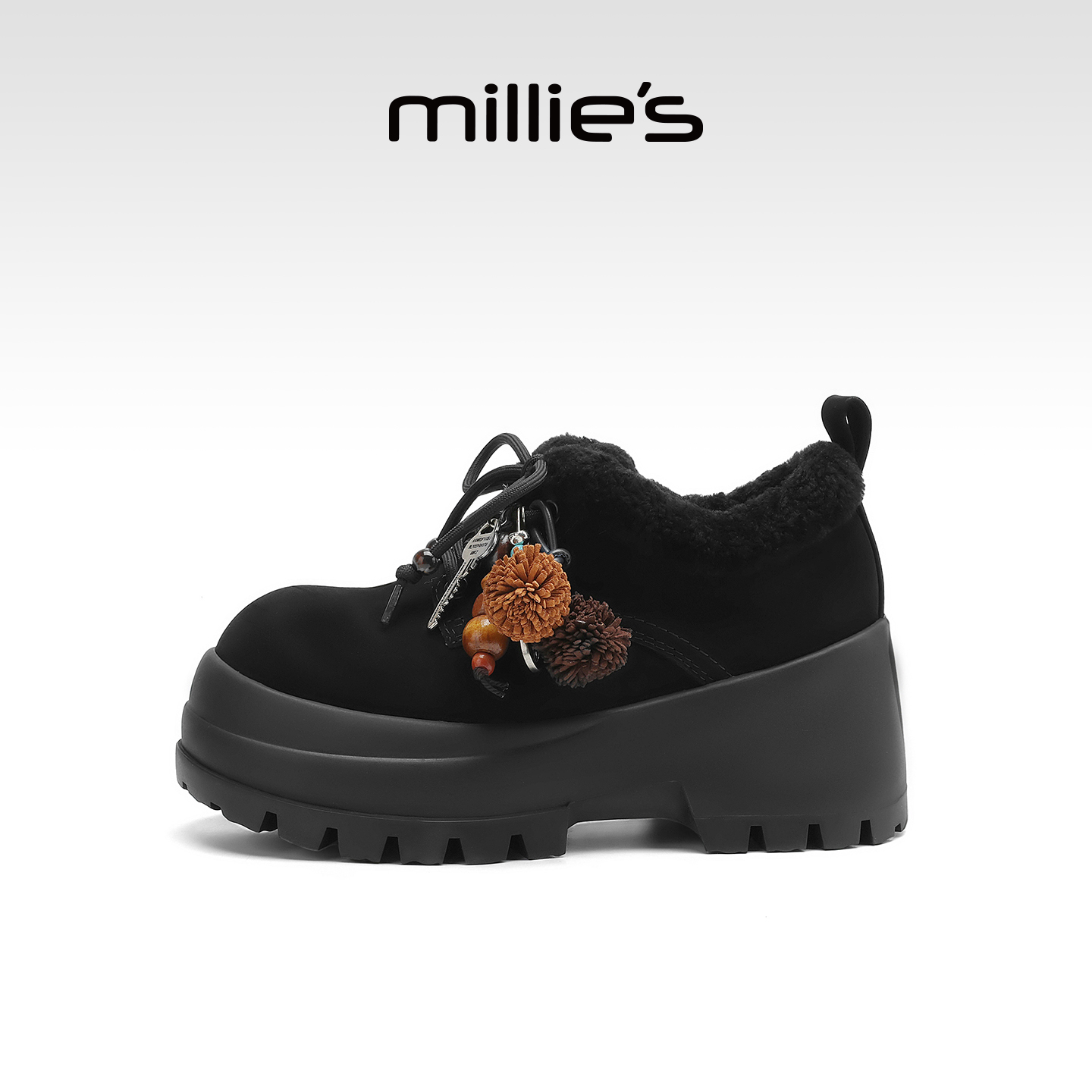 millies妙丽厚底加绒保暖靴子