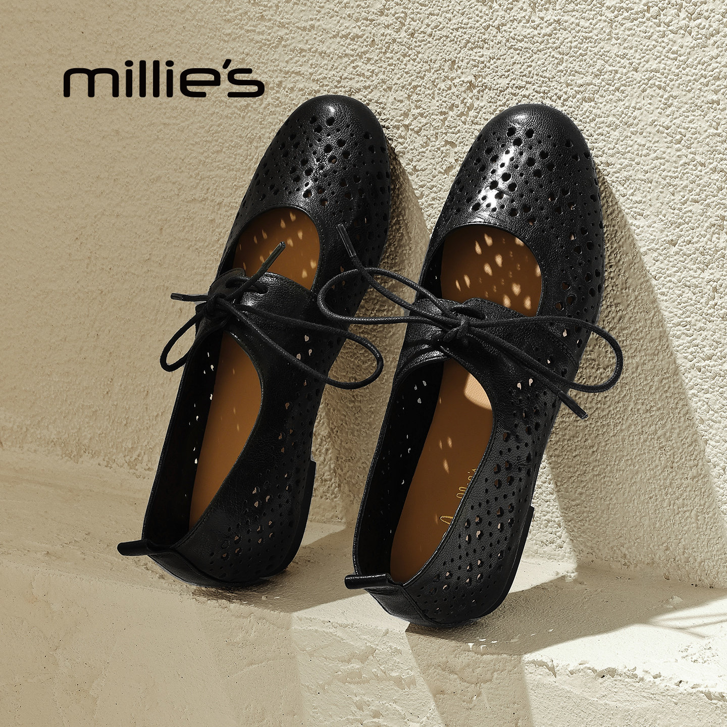 MILLIE'S/妙丽芭蕾舞平底鞋英伦风镂空浅口单鞋女款玛丽珍鞋女士,女鞋,时尚芭蕾鞋,淘宝优惠券,粉丝福利购,淘宝优惠卷