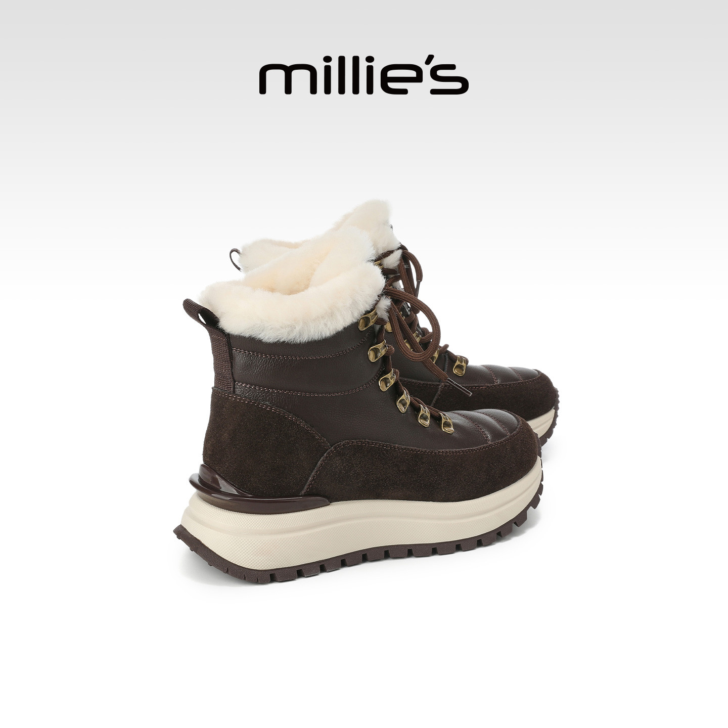 millies妙丽加绒高帮棉鞋女款厚底保暖雪地靴冬季新款加棉短筒靴,女鞋,棉鞋,淘宝优惠券,粉丝福利购,淘宝优惠卷