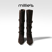 millies妙丽女鞋 靴 加绒时装 复古英伦风西部骑士靴2025年冬季 新款