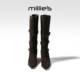 millies妙丽女鞋 靴 加绒时装 复古英伦风西部骑士靴2025年冬季 新款