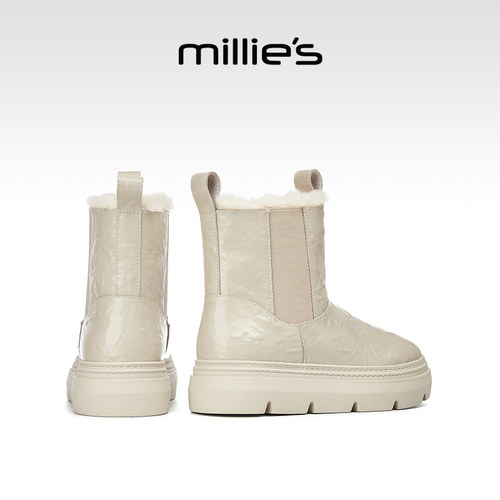 millies妙丽女款厚底烟筒棉鞋
