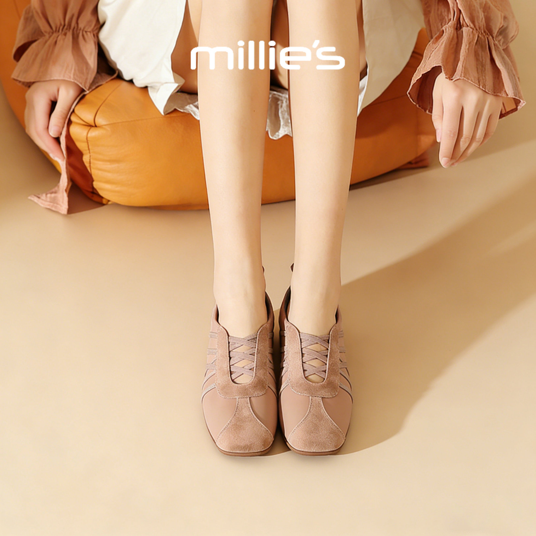 MILLIE'S/妙丽芭蕾风交叉带深口单鞋女平底鞋通勤鞋2026春季新款,女鞋,深口单鞋,淘宝优惠券,粉丝福利购,淘宝优惠卷