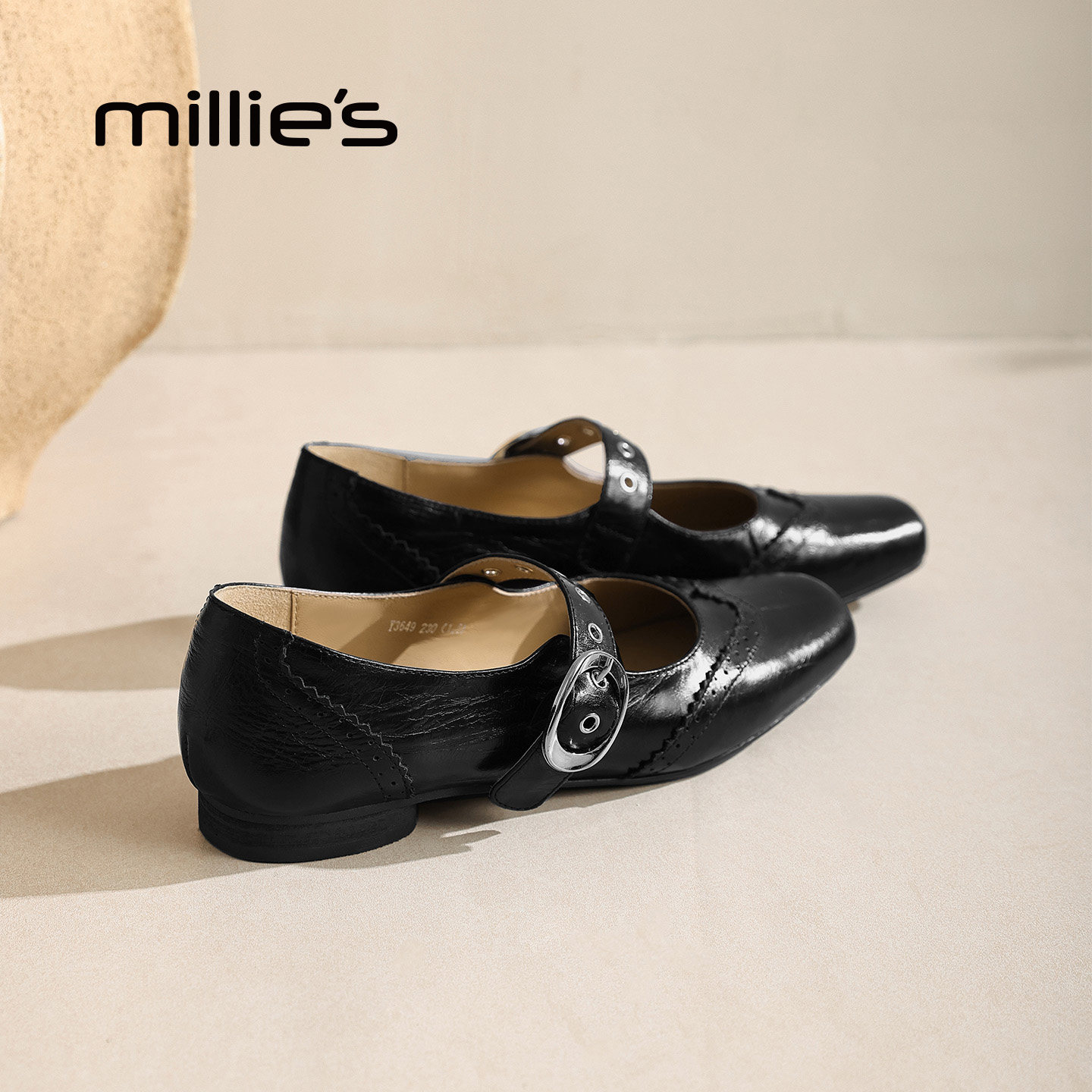 MILLIE'S/妙丽黑色小方头玛丽珍鞋女款法式低跟浅口单鞋春季新款,女鞋,玛丽珍鞋,淘宝优惠券,粉丝福利购,淘宝优惠卷