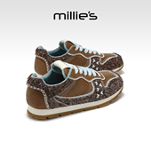 2025年秋冬季 新款 复古拼色加绒系带休闲鞋 millies妙丽女鞋 德训鞋