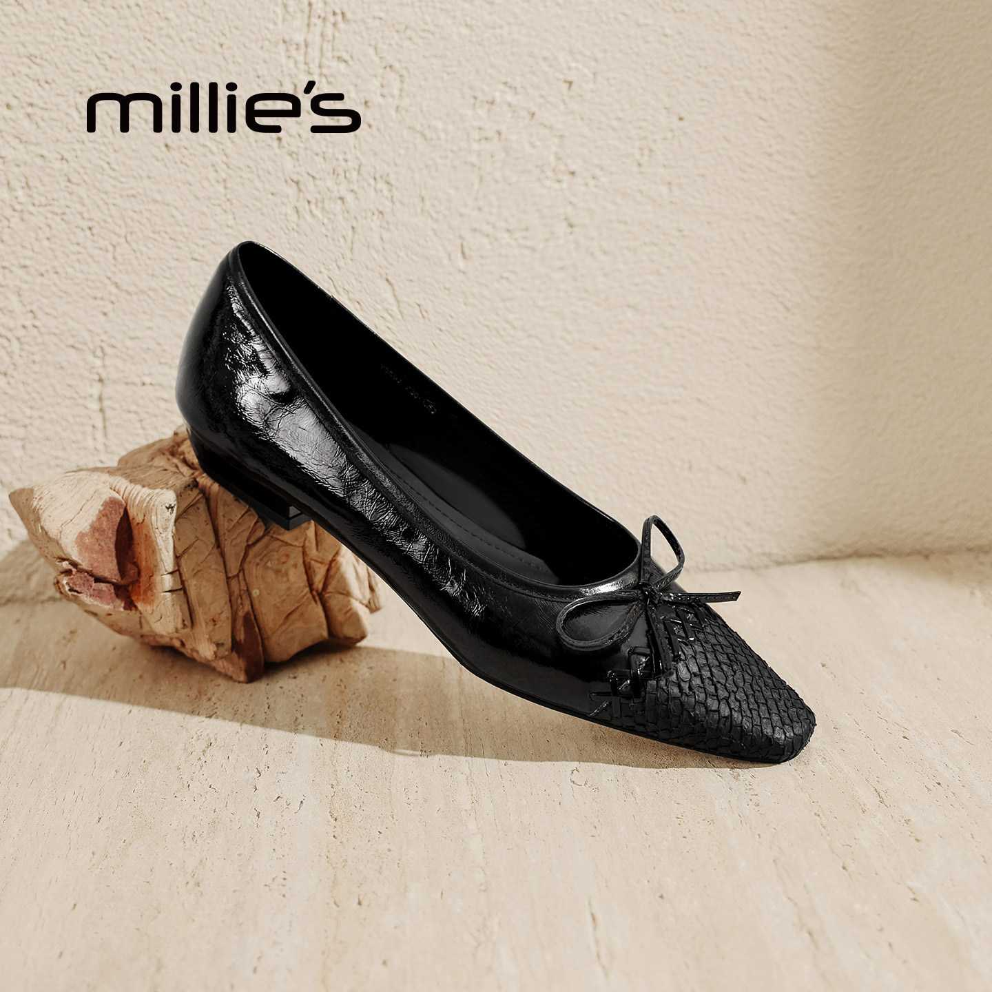 MILLIE'S/妙丽法式玛丽珍鞋女款黑色低跟气质单鞋女2026春季新款,女鞋,浅口单鞋,淘宝优惠券,粉丝福利购,淘宝优惠卷