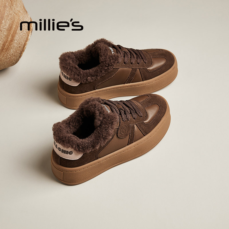 millies妙丽女鞋秋冬加绒运动