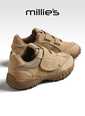 millies妙丽女鞋2025秋冬新款魔术贴复古阿甘厚底休闲加绒运动鞋