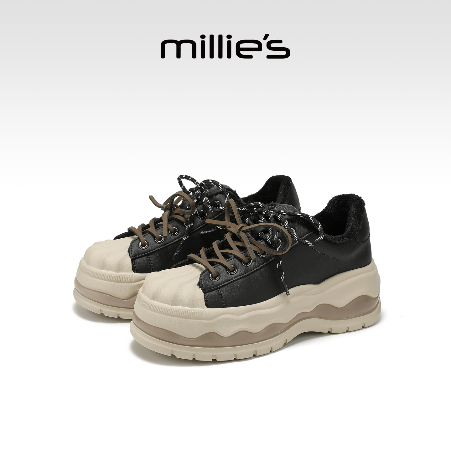 millies妙丽新款时尚保暖板鞋女