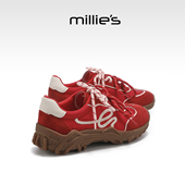 新款 妙丽红色袋鼠鞋 阿甘鞋 MILLIE 2026春季 女鞋 厚底户外运动鞋