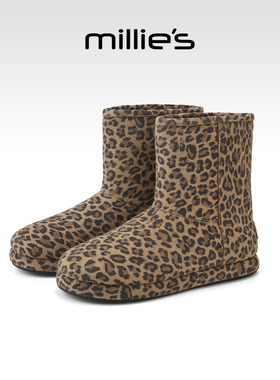 millies妙丽雪地靴保暖女靴2025年冬季新款加绒加厚棉靴豹纹短靴