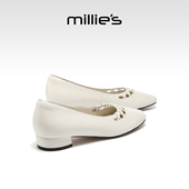 浅口单鞋 MILLIE 女鞋 妙丽法式 真皮百搭通勤鞋 新款 女款 2026春季