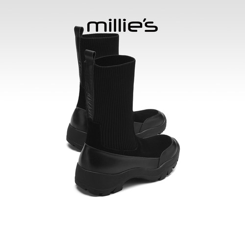 millies妙丽女鞋加绒保暖瘦瘦靴