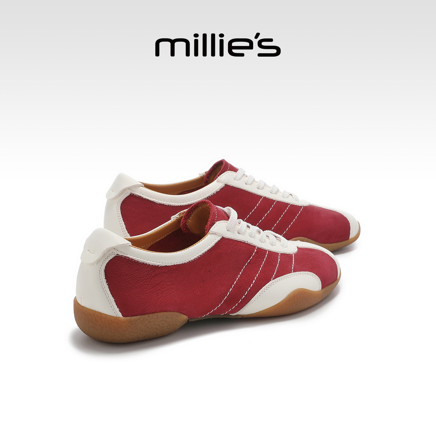 MILLIE'S/妙丽真皮系带深口单鞋女鞋2026春季新款轻便时尚休闲鞋,女鞋,深口单鞋,淘宝优惠券,粉丝福利购,淘宝优惠卷