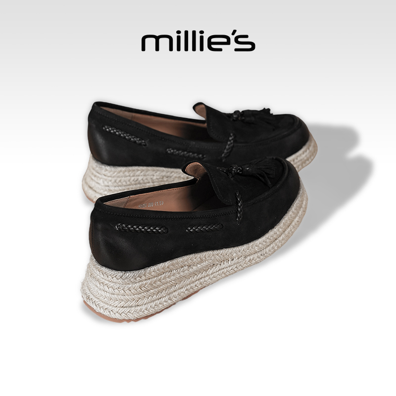 millies妙丽秋款休闲鞋女鞋2025年秋季新款厚底单鞋乐福鞋小皮鞋