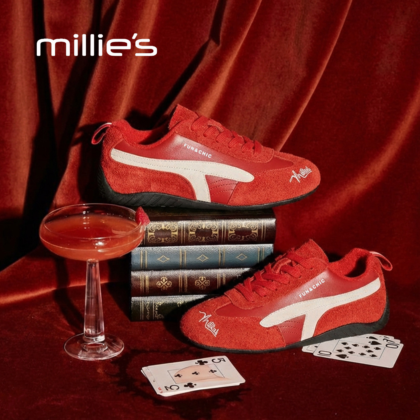 millies妙丽红色德训鞋女鞋图片