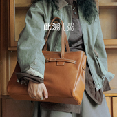 明星李洋姿娜同款 此溯头层植鞣牛皮托特包手提斜挎单肩公文包