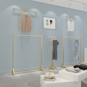 黑色简约服装 衣服货架家用晾衣架落地商用挂衣架中岛 店展示架女装