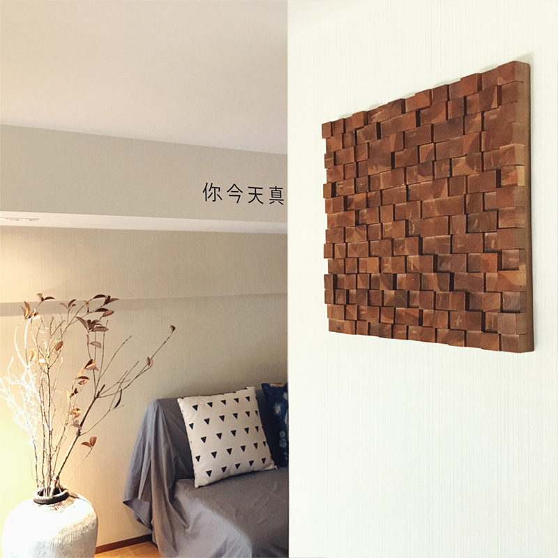 马赛克木块立体装饰画客厅壁画挂画墙画工艺画样板房民宿酒店装饰图片