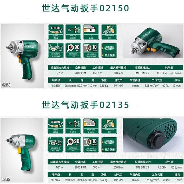 直销世达工具大风炮气动扳手02150-02135-02136-02139
