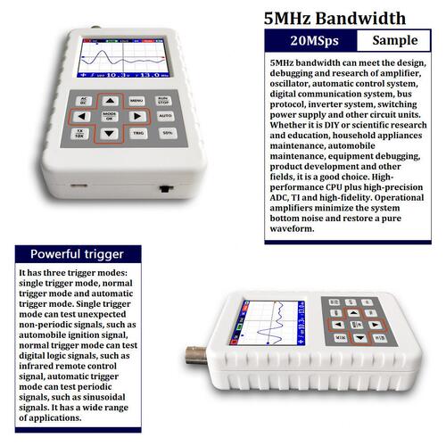 直销DSO FNIRSI PRO 数字手持示波器 5M带宽20MSps采样率 英文版