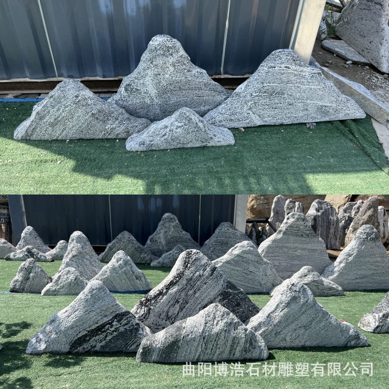 直销天然雪浪石切片组合景观石泰山石户外大型假山别墅庭院枯山水
