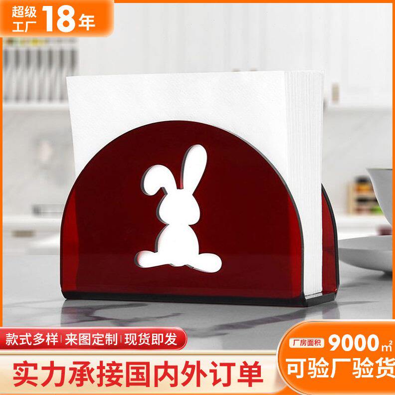 亚克力酒店中餐厅纸巾夹时尚IN风桌面立式三角形纸巾座方巾纸巾盒
