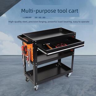 五金工具柜收纳美容小推车汽车维修移动手推车加厚三层零件工具车