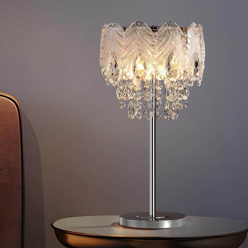 水晶台灯轻奢浪漫卧室床头灯法式高档玻璃落地灯高级感立式台灯